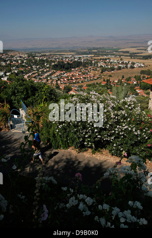 Blick auf den Osthängen des Mount Kna'anin im oberen Galiläa aus der Stadt von Rosh Pinna Nordisrael. Stockfoto