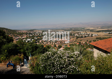 Blick auf den Osthängen des Mount Kna'anin im oberen Galiläa aus der Stadt von Rosh Pinna Nordisrael Stockfoto