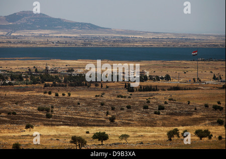 Blick auf die syrischen kontrollierten Gebiet in Quneitra nahe der israelischen Grenze Syrien Golan-Höhen Stockfoto
