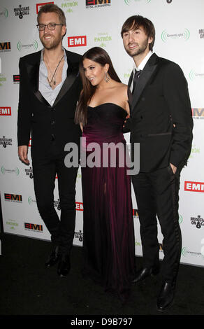 Charles Kelley, Hillary Scott, Dave Haywood, Lady Antebellum EMI Music 2012 Grammy Awards Party statt bei Capitol Records Hollywood, Kalifornien - 12.02.12 Stockfoto