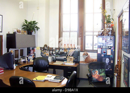 Die Central High School National Historic Site in Little Rock, Arkansas, bewahrt den Ort, an dem 1957 neun afroamerikanische Schüler in eine ganz weiße Schule integriert wurden. Der Ort ist ein nationales Wahrzeichen für die Geschichte der Bürgerrechte. Stockfoto