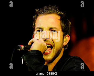 James Morrison die live im HMV Apollo auf der Eröffnung UK Tour Förderung seines letzten Albums "The Awakening" London, England - 09.02.12 Stockfoto