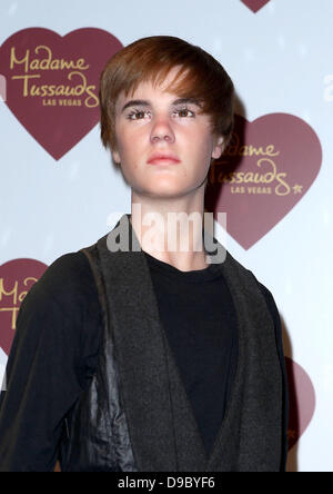 Madame Tussauds enthüllt Wachsfigur von Justin Bieber. Las Vegas, Nevada - 25.01.12 Stockfoto