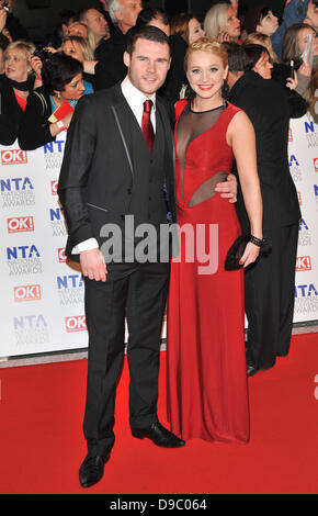 Danny Miller und Kirsty Leigh Porter National Television Awards statt in der O2 Arena - Ankünfte. London, England - 25.01.12 Stockfoto