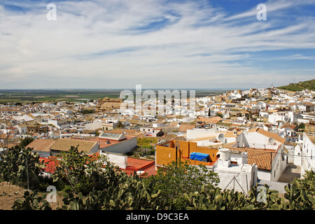 Gekachelten Dächern an weiß getünchten Häusern in Osuna; Andalusien; Spanien Stockfoto