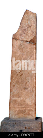 Grab Stele. Pentelic Marmor auf Velanideza, Attika gefunden. Nach der Inschrift auf der Basis geschnitzt, die Stele wurde errichtet von semon auf dem Grab seines Sohnes. ca. 300 v. Chr. Stockfoto