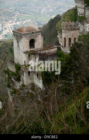 Torretta Pepoli Schloss in Erice, Sizilien. Stockfoto