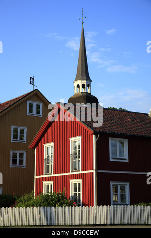 Häuser in Mariefred, Schweden, Skandinavien Stockfoto