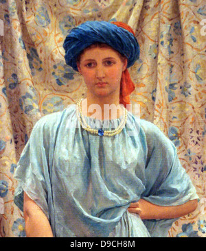 Albert Moore (1841-93) "Saphire" 1877 der Titel spiegelt die Farbe der Steine, getragen von dem Modell. Stockfoto