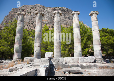 Asien, Türkei, südlichen Ägäisküste, Priene, Tempel der Athena, archäologischen Zone Stockfoto