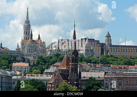 Matthias Kirche Burgberg Budapest Ungarn Hilton Stockfoto