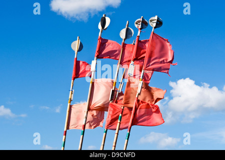 Flaggen der Bojen, Flaggen der Bojen, Rügen, Deutschland Stockfoto