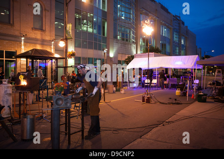 Nuit Blanche oder weiße Nacht ist eine Kunst und Kultur Festival in London Ontario Kern der Innenstadt mit interaktiven Veranstaltungen statt Stockfoto