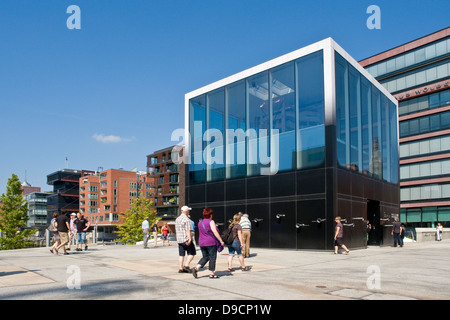 Pavillon der Informationen von der Elbphilharmonie in der Hafenstadt Informationen Pavillon Elbphilharmonie Schallgeschwindigkeit in der h Stockfoto