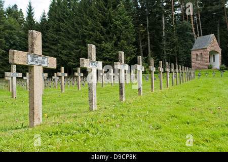 Le Linge beendet französischer Soldat Friedhof im Col du Stein, Le Linge, einem französischen drei-Tages-Veranstaltung-Friedhof auf dem Col du beendet Stockfoto