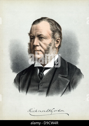 Chalres Gordon-Lennox, 6. Herzog von Richmond (1818-1901) c 1880, Englischer konservativer Politiker und Adligen. Getönte Lithographie, c 1880. Stockfoto