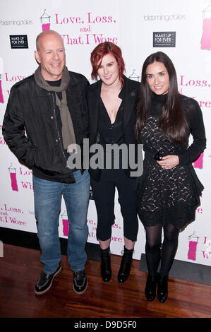 Bruce Willis, Rumer Willis, Demi Moore-Premiere von "Liebe, Verlust und was ich stehts" mit der neuen Besetzung - nach der Party New York City, USA - 24.03.11 Stockfoto