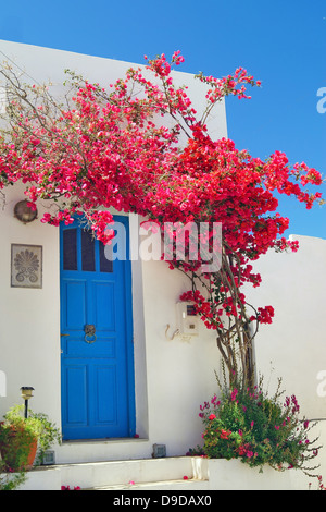 Traditionelle griechische Tür auf Sifnos Insel, Griechenland Stockfoto