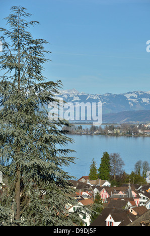 Richterswil und Zürichsee, Schweiz. Stockfoto