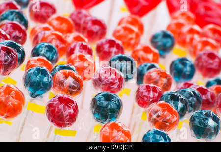 Süße Lutscher verkauft im Shop. Stockfoto