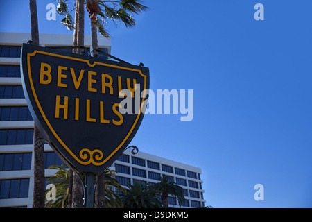 Beverly-Hills-Schild gegen blauen Himmel Stockfoto