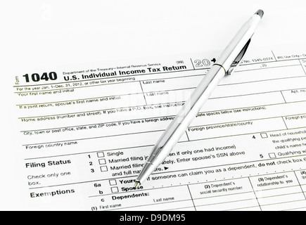 Tax Form 1040 für Steuerjahr 2012 Stockfoto