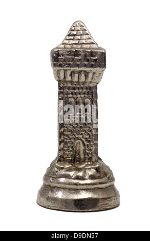Schach Abbildung isolierten Turm auf einem weißen Hintergrund Stockfoto