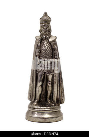 Schachfigur König isoliert auf weißem Hintergrund Stockfoto
