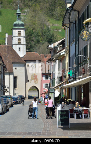 Hauptstrasse, Laufen, Basel-Landschaft, Schweiz. Stockfoto