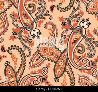 Vektor-Illustration. Nahtloser paisley Hintergrund. Beige Farben Stockfoto
