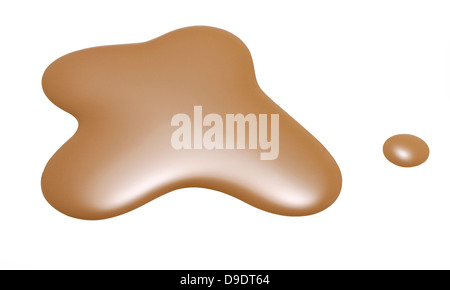 Beige Nagellack Blob auf einem weißen Hintergrund ausschneiden Stockfoto