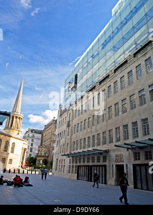 BBC Broadcasting House, Langham Place, City of Westminster, London, England, Vereinigtes Königreich Stockfoto