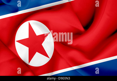 Nordkorea wehenden Fahne Stockfoto