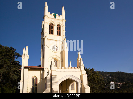 Fassade des Christus Kirche von Shimla, Himachal Pradesh, Indien Stockfoto