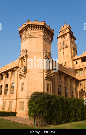 Fassade des Palastes, das Umaid Bhawan Palace Jodhpur, Rajasthan, Indien Stockfoto