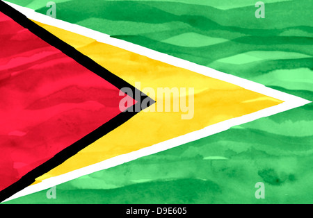 Gemalte Flagge Guyana Stockfoto