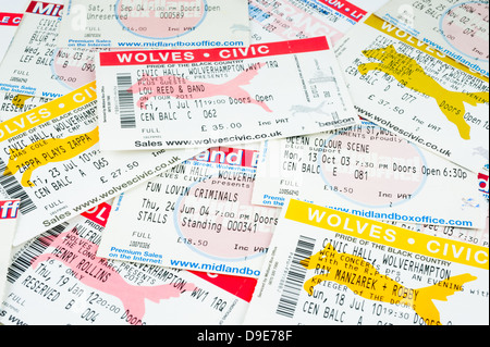 Tickets für shows auf den Wolverhampton Civic und Hallen Wulfrun, Wolverhampton, England. Stockfoto