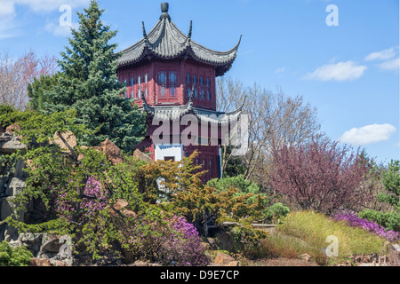 Chinesischer Garten im Botanischen Garten Montreal, Montreal, Quebec, Kanada. Stockfoto