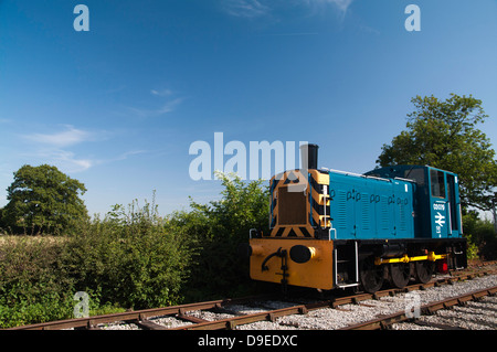 Lokomotive auf Abstellgleis Stockfoto