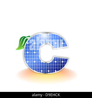 c, Buchstabe c, Solar-Panel, Illustration, Symbol, Textur Stockfoto