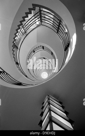 Wendeltreppe von der 1930er Jahre Brahms Kontor bauen in Hamburg. Stockfoto