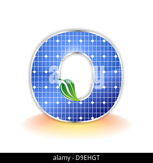 O, Solar-Panel, Abbildung, Buchstabe O, Sonnenkollektoren, Illustration, Symbol, Textur Stockfoto