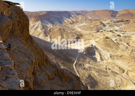 Die westlichen Rampe auf die jüdische Festung Masada am Toten Meer, Israel Stockfoto