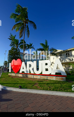 Ich liebe Aruba Zeichen Oranjestad Netherland Antillen NA Caribbean Stockfoto