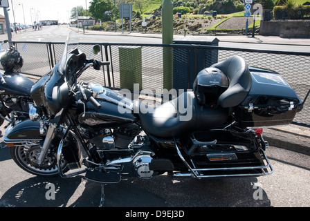 Schwarze Harley Davidson Electra Glide Classic Motorrad Stockfoto