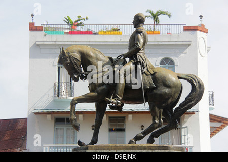 General Tomas Herrera Statue am Plaza Herrera, Panama City, Panama. Stockfoto