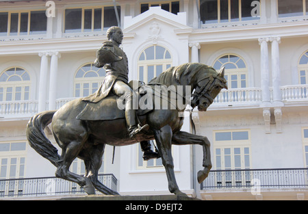 General Tomas Herrera Statue am Plaza Herrera, Panama City, Panama. Stockfoto