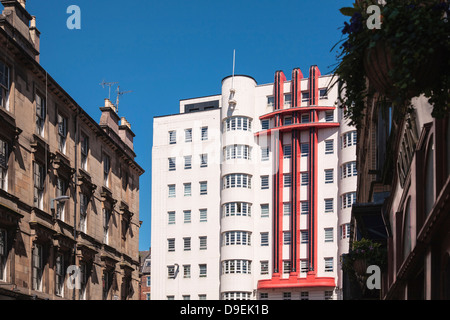 Die stilvolle Art-deco-Beresford Gebäude in Glasgow.  Das Gebäude ist heute ein Wohnblock. Stockfoto