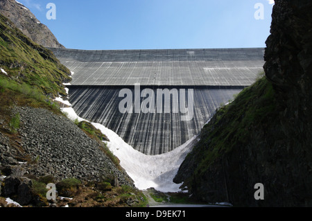 Grande Dixence Staumauer - Schweizer Alpen (Val d'Hérens, Wallis) Stockfoto