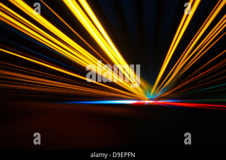Abstrakte Nacht Beschleunigung Geschwindigkeit Bewegung Stockfoto